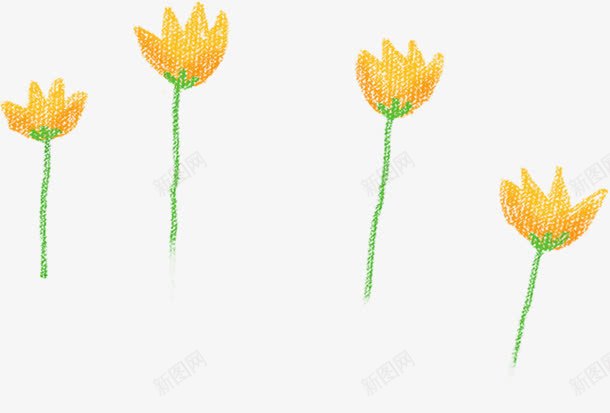 手绘黄色花朵植物春日png免抠素材_新图网 https://ixintu.com 春日 植物 花朵 黄色