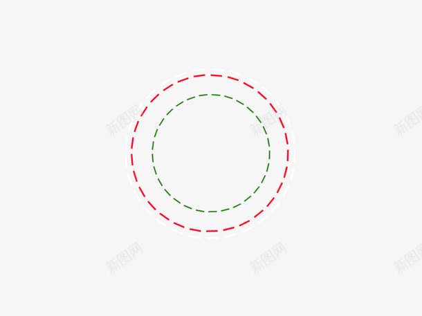 一大一小虚线圈png免抠素材_新图网 https://ixintu.com 一大一小 红色绿色 虚线圈
