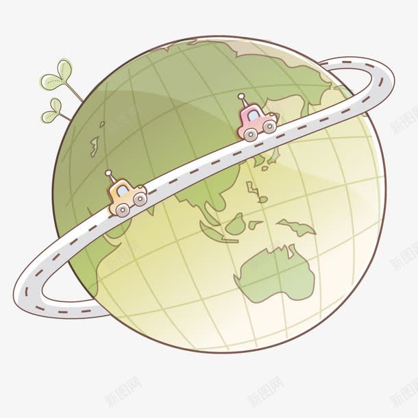 围绕着地球png免抠素材_新图网 https://ixintu.com 创意 地球 实物 手绘 拟物化 插画
