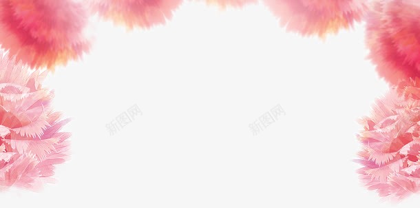 粉色梦幻花朵边框png免抠素材_新图网 https://ixintu.com 梦幻 粉色 花朵 边框
