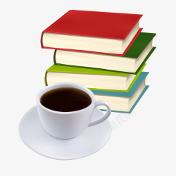 书本与咖啡矢量图素材