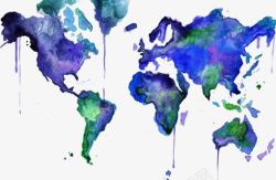 蓝色世界地图素材