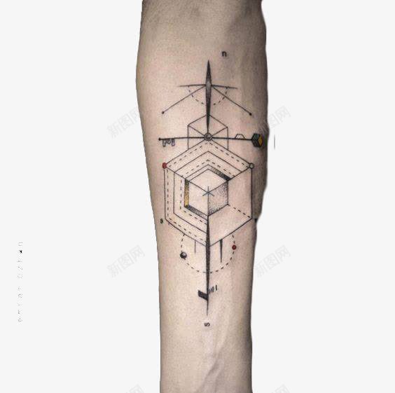 复杂创意几何体纹身png免抠素材_新图网 https://ixintu.com 几何体 创意 复杂 手臂 纹身