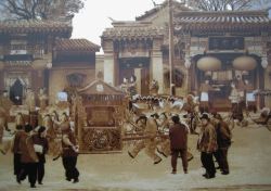 胡同手绘手绘老北京胡同巷子高清图片