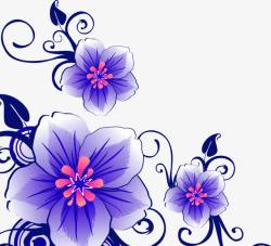 创意合成花卉图案效果紫色素材