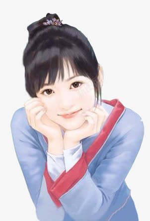 蓝色俏皮女孩png免抠素材_新图网 https://ixintu.com 俏皮 女孩 蓝色