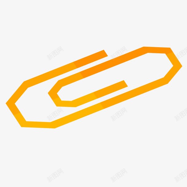 回形针png免抠素材_新图网 https://ixintu.com 一枚回形针 回形针 工具 橙色