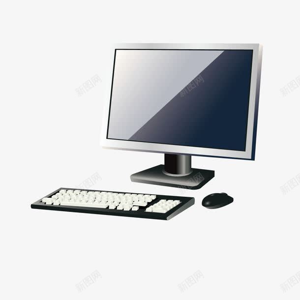 精美黑色台式电脑png免抠素材_新图网 https://ixintu.com 台式电脑 电脑 黑色