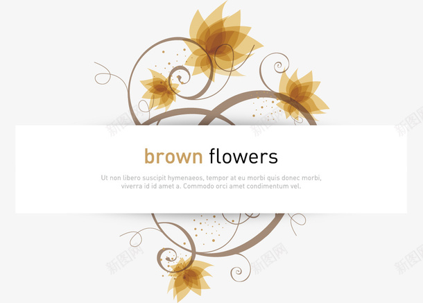 褐色的花框插图矢量图eps免抠素材_新图网 https://ixintu.com 花框 褐色的花框 矢量图