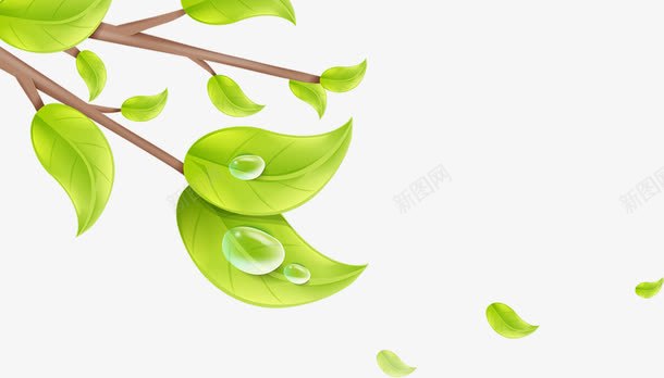扁平风格合成绿色的树叶png免抠素材_新图网 https://ixintu.com 合成 扁平 树叶 绿色 风格