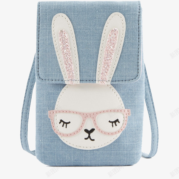 蓝色兔子图案背包png免抠素材_新图网 https://ixintu.com 兔子图案背包 女包 背包 蓝色