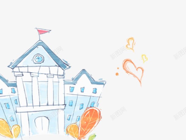 彩铅可爱房子png免抠素材_新图网 https://ixintu.com 卡通 可爱 彩铅 房子 手绘