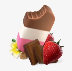 草莓巧克力雪糕海报素材