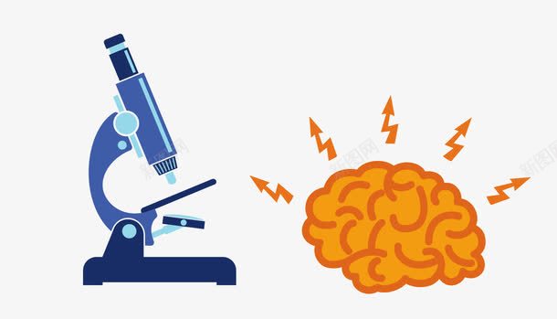 大脑矢量图eps免抠素材_新图网 https://ixintu.com 思考 显微镜 矢量大脑 科技 矢量图