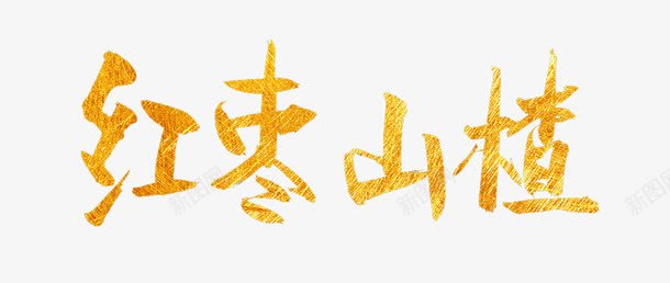 红枣山楂png免抠素材_新图网 https://ixintu.com 字体 艺术 设计 金色