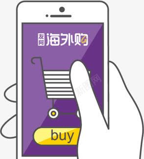 h5海外购png免抠素材_新图网 https://ixintu.com h5素材海外购 卡通 手拿手机