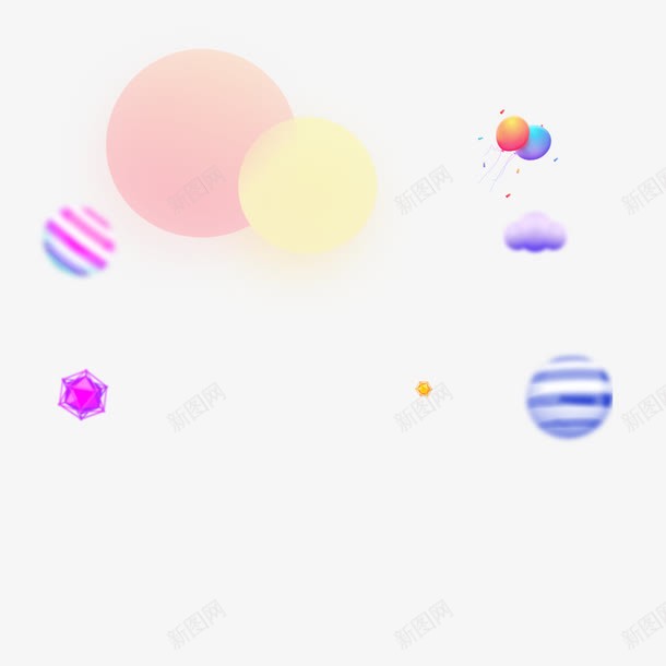 漂浮泡泡png免抠素材_新图网 https://ixintu.com 彩色 手绘 泡泡 漂浮 装饰