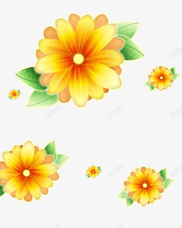 花朵png免抠素材_新图网 https://ixintu.com 活泼 花朵 黄色