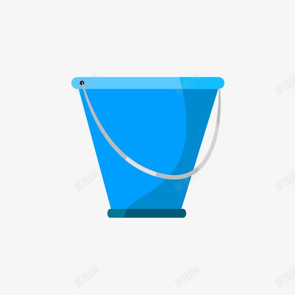 蓝色的水桶png免抠素材_新图网 https://ixintu.com 手绘 水桶 蓝色