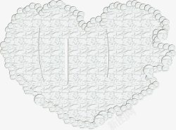气泡褶皱爱心白色海报背景七夕情人节素材