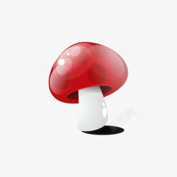 红色圆顶小蘑菇可爱萌素材