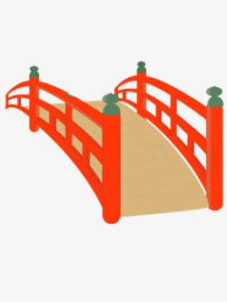 红色拱桥素材