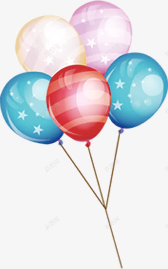 手绘卡通海报气球效果png免抠素材_新图网 https://ixintu.com 卡通 效果 气球 海报
