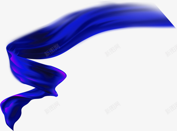 蓝色简约绸带装饰图案png免抠素材_新图网 https://ixintu.com 免抠PNG 简约 绸带 蓝色 装饰图案