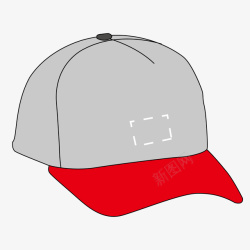 红色质感扁平帽子矢量图素材
