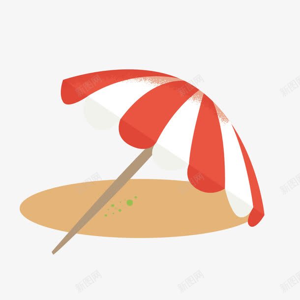 沙滩太阳伞png免抠素材_新图网 https://ixintu.com 夏季装饰 太阳伞 条纹 沙滩 背景装饰 遮阳伞