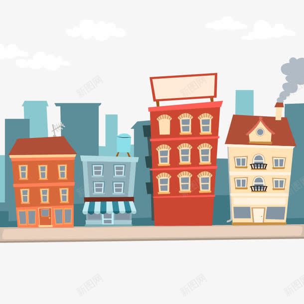 卡通街边建筑插画片下png免抠素材_新图网 https://ixintu.com 卡通 建筑 插画 街边