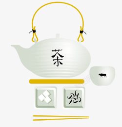 风雅的茶壶茶杯素材