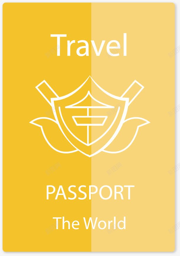 旅行护照png免抠素材_新图网 https://ixintu.com 出国 旅游 证件 黄色