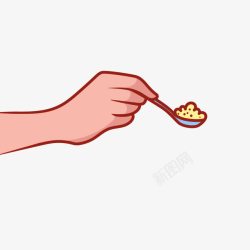 鍕嬬珷卡通喂饭的手矢量图高清图片