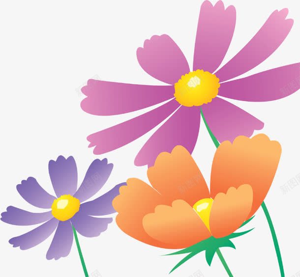 春天粉紫色手绘花朵png免抠素材_新图网 https://ixintu.com 春天 紫色 花朵