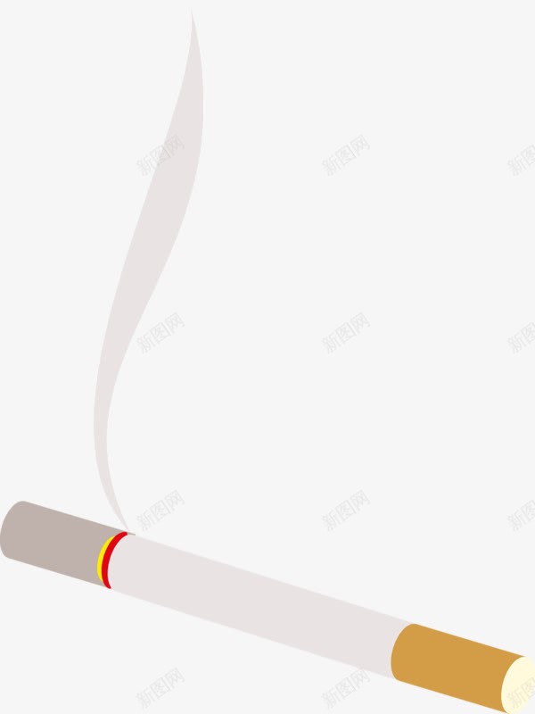 一只香烟png免抠素材_新图网 https://ixintu.com 圆形 手绘 男人 香烟 黄色