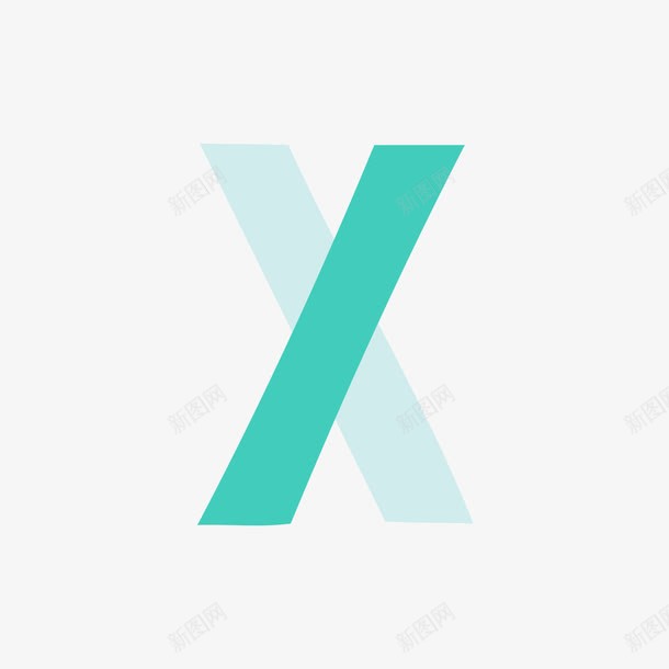 蓝绿色字母Xpng免抠素材_新图网 https://ixintu.com 大写字母 字母 字母X 矢量字母 绿色 蓝色