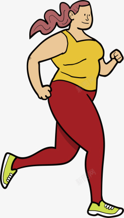 跑步减肥的女人矢量图素材