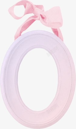 粉色彩带装饰镜框素材