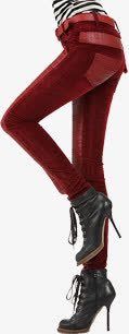 红色时尚电商女裤素材