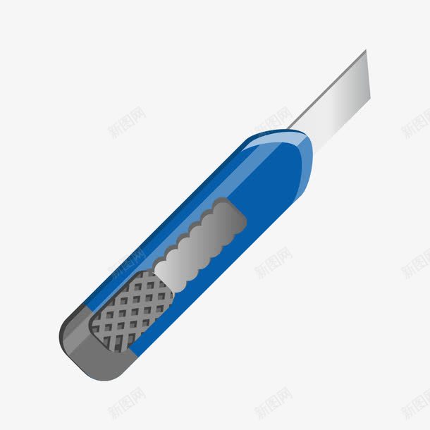 一把自动刀png免抠素材_新图网 https://ixintu.com 卡通 塑料 小刀 手绘 简图 蓝色的 银白色的