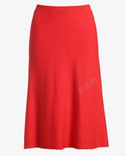 红色半身裙素材