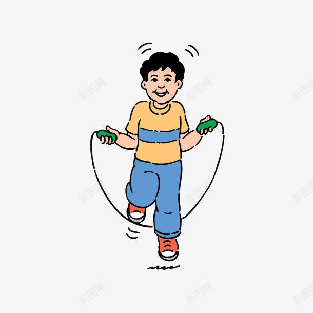 跳绳的孩子png免抠素材_新图网 https://ixintu.com 卡通 孩子 手绘 跳绳