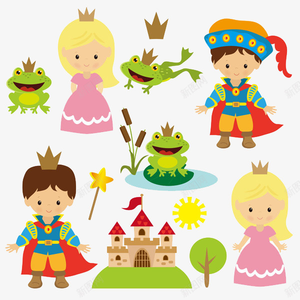 儿童节公主和王子png免抠素材_新图网 https://ixintu.com 儿童节 六一 卡通 王子和公主 童话