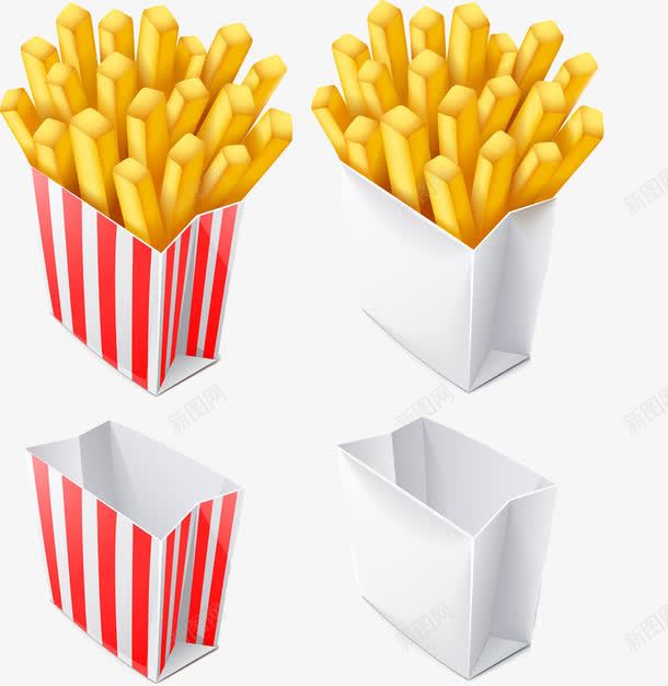 金色薯条png免抠素材_新图网 https://ixintu.com 垃圾食品 纸袋 薯条 食物