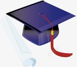 毕业证书和学士帽插画素材