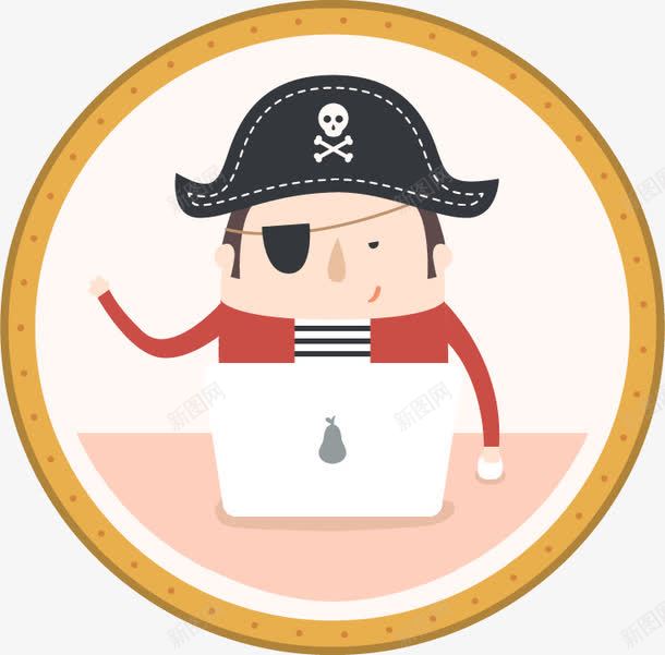 卡通独眼海盗png免抠素材_新图网 https://ixintu.com 卡通海盗 海盗图标 海盗矢量 独眼海盗