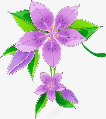 紫色卡通花卉png免抠素材_新图网 https://ixintu.com 卡通 素材 紫色 花卉