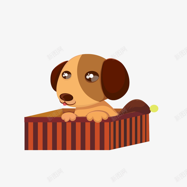 箱子里的小狗png免抠素材_新图网 https://ixintu.com 可爱动物 小狗 箱子 箱子里的小狗