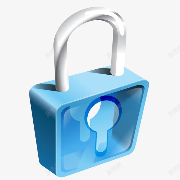 蓝色大锁头模型png免抠素材_新图网 https://ixintu.com 大锁头 蓝色 蓝色模型 锁